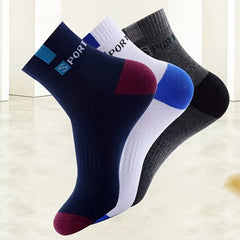 Men's Mid Crew Sport Socks - Sweat Absorbing Breathable Socks