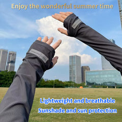 Men's Sunscreen Ice Sleeve Mask With Veil Viscose Gloves