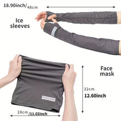 Men's Sunscreen Ice Sleeve Mask With Veil Viscose Gloves