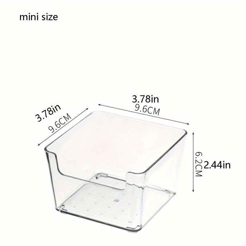 Clear Small Sticky Note Storage Box Plastic Organizer For Desktop Office