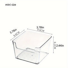 Clear Small Sticky Note Storage Box Plastic Organizer For Desktop Office