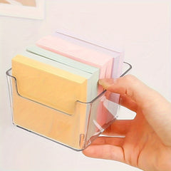 Clear Small Sticky Note Storage Box Plastic Organizer For Desktop Office