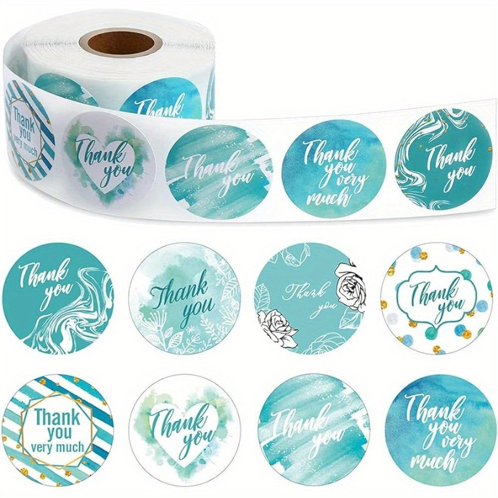 500 Watercolor Thank You Stickers for Party Favors