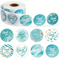 500 Watercolor Thank You Stickers for Party Favors