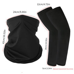 2pcs Sun Protective Bandana & Cycling Hat Liner Combo Outdoor Sports Helmets