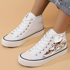 Heighten Chunky Canvas Sneakers High Top Classic Skate Shoes