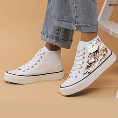 Heighten Chunky Canvas Sneakers High Top Classic Skate Shoes