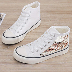 Plush Lined Thermal Chunky Canvas Sneakers High Top Walking Shoe