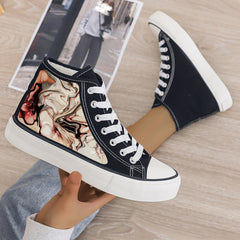 Plush Lined Thermal Canvas Sneakers Flat Heighten Fall Winter Warm