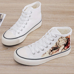 Plush Lined Thermal Canvas Sneakers Flat Heighten Fall Winter Warm