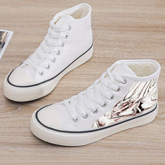 Plush Lined Chunky Canvas Sneakers - Warm Fall Winter Shoes