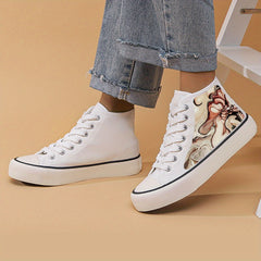 Chunky Canvas Sneakers High Top Skate Shoes Lace Up Outdoor Walking