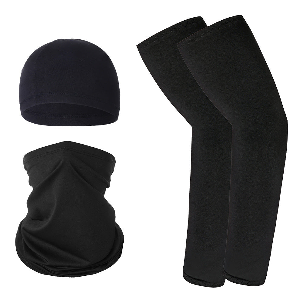 2pcs Sun Protective Bandana & Cycling Hat Liner Combo Outdoor Sports Helmets
