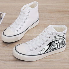 Plush Lined Chunky Canvas Sneakers Flat Heighten Warm