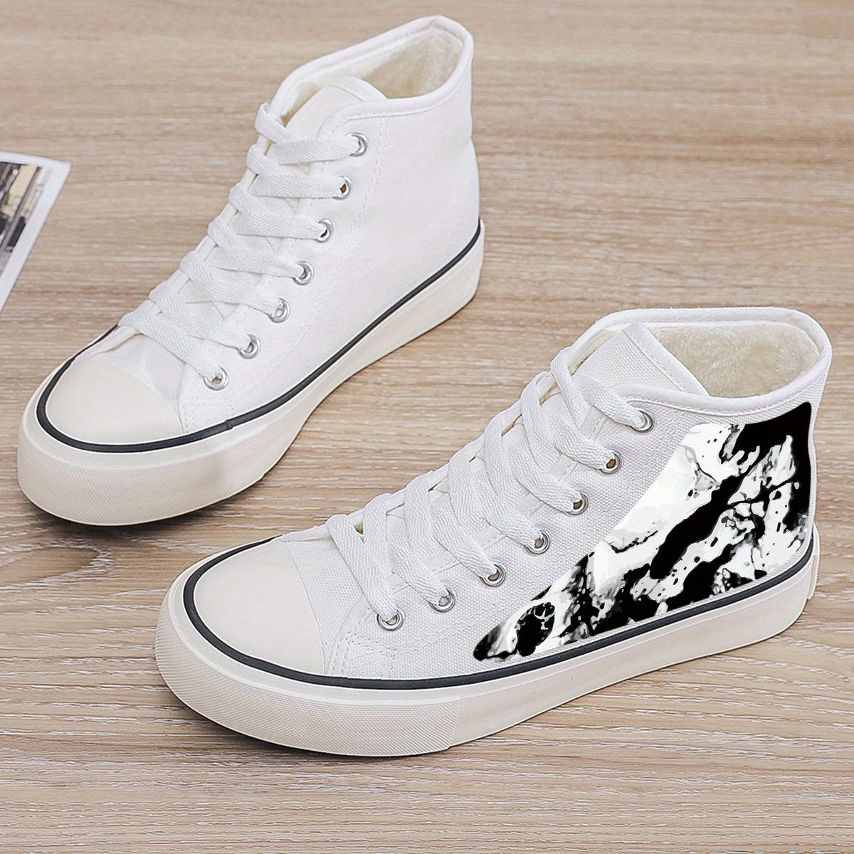 Plush Lined Thermal Chunky Canvas Sneakers