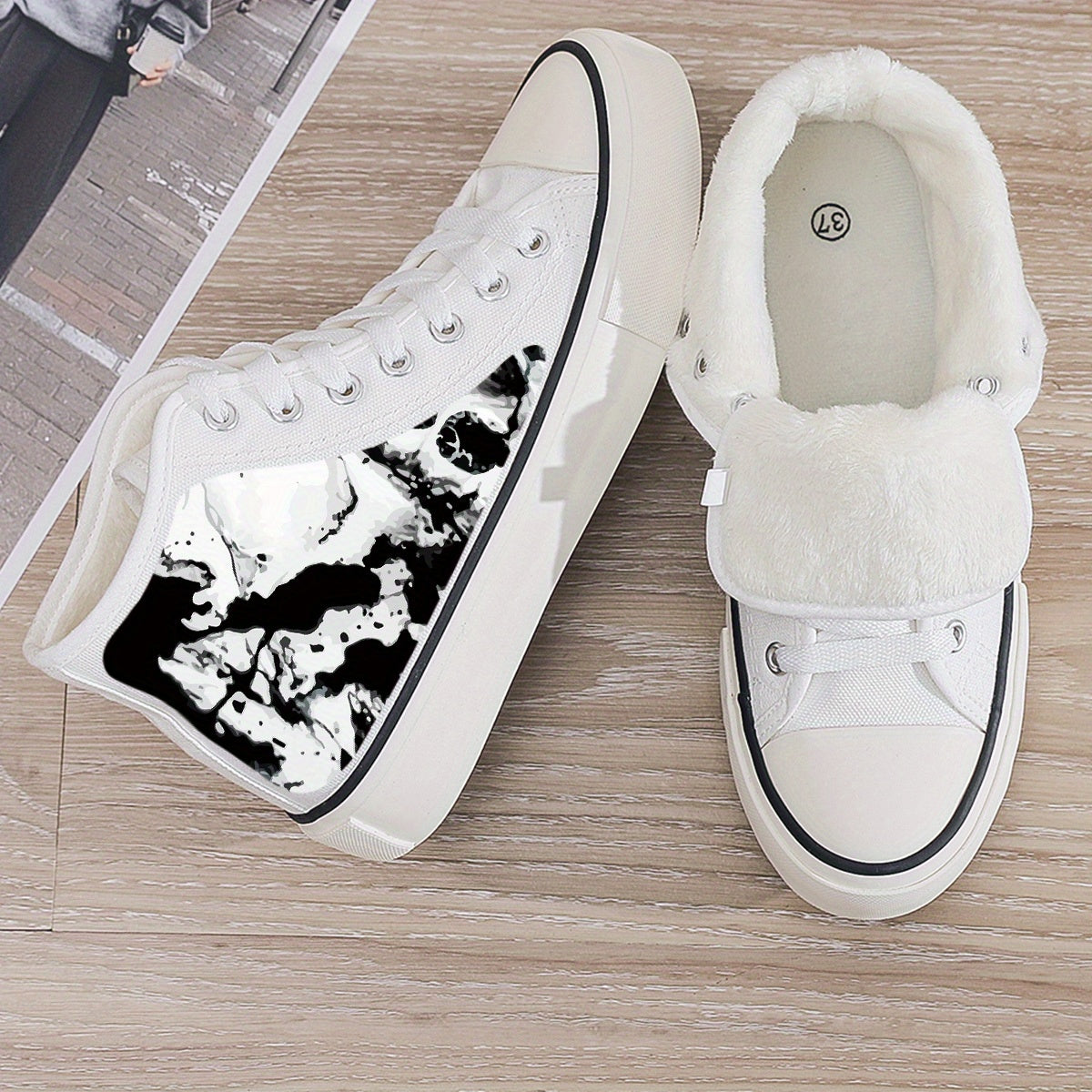 Plush Lined Thermal Chunky Canvas Sneakers