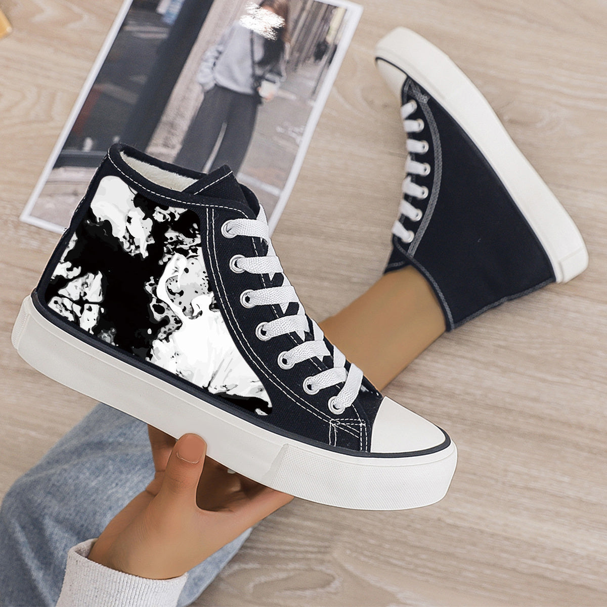 Plush Lined Thermal Chunky Canvas Sneakers