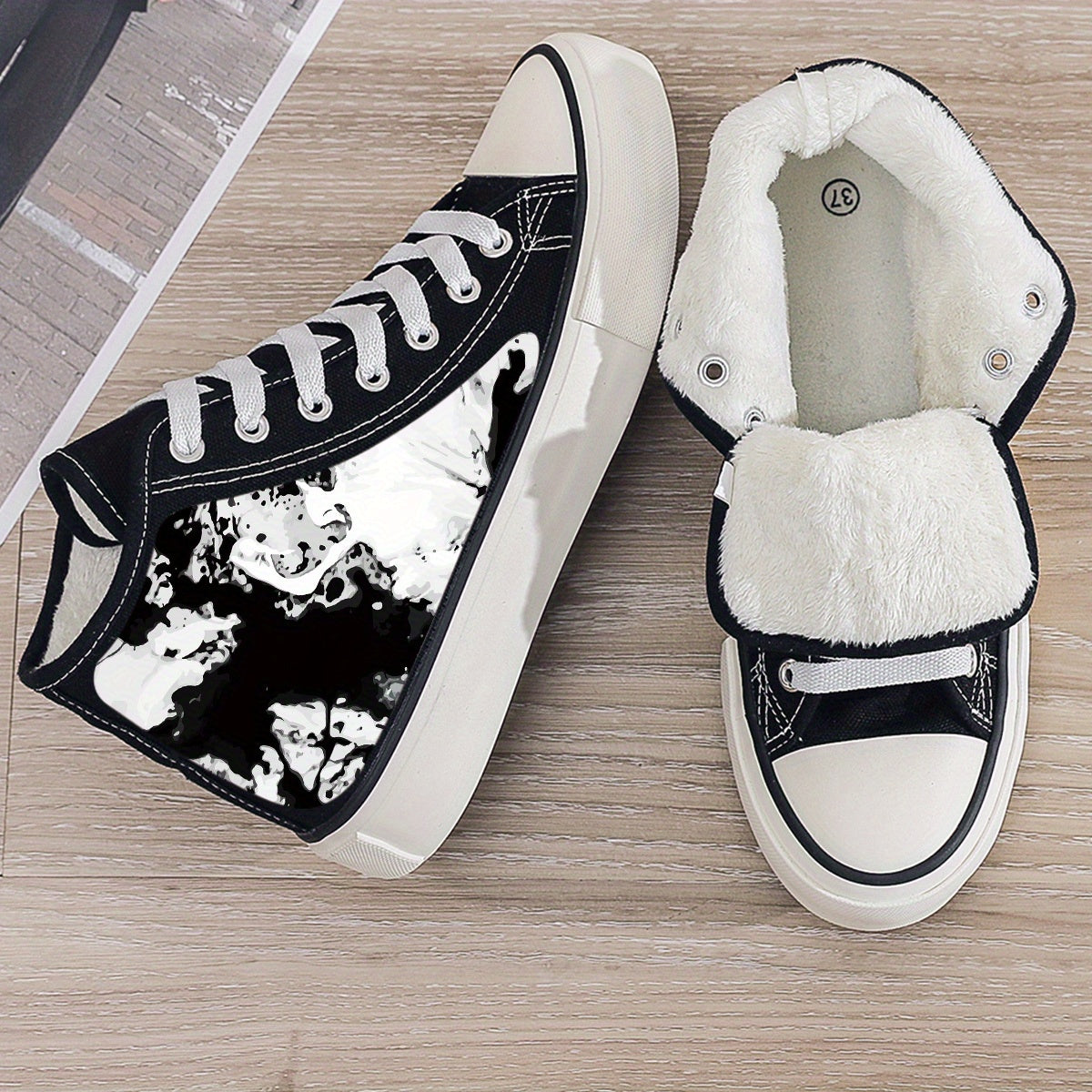 Plush Lined Thermal Chunky Canvas Sneakers