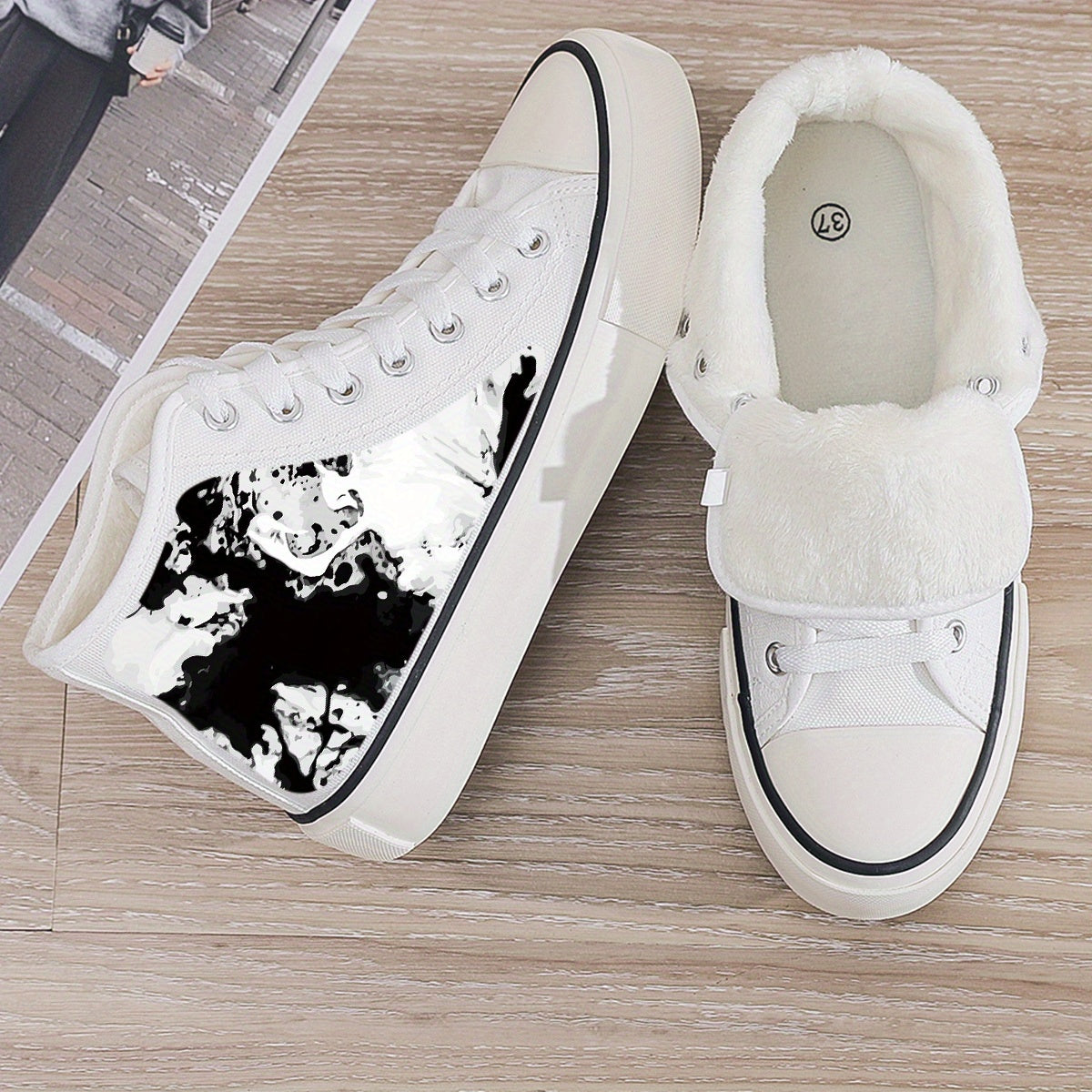 Plush Lined Thermal Chunky Canvas Sneakers