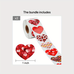 500pcs Heart Shaped Leopard Print Stickers Self Adhesive Seals