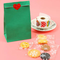500pcs Heart Shaped Leopard Print Stickers Self Adhesive Seals