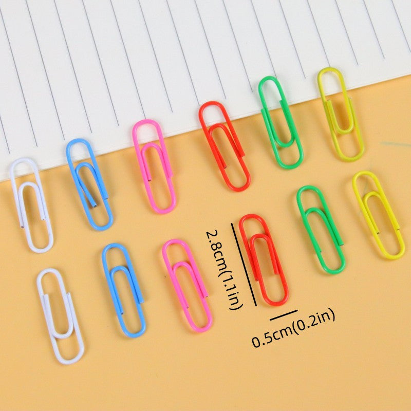 70pcs Colored Paper Clips Office Supplies Stationery Clips