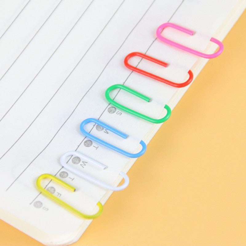 70pcs Colored Paper Clips Office Supplies Stationery Clips