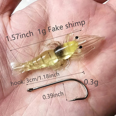 5pcs Boxed Luminous Bionic Shrimp Baits With Hooks for Fishing