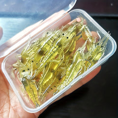 5pcs Boxed Luminous Bionic Shrimp Baits With Hooks for Fishing