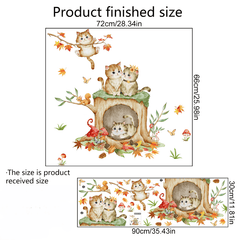 Hand painted Cartoon Kitten Wall Sticker
