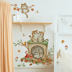 Hand painted Cartoon Kitten Wall Sticker