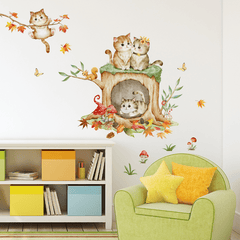 Hand painted Cartoon Kitten Wall Sticker