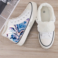 Warm Plush Lined Chunky Canvas Sneakers