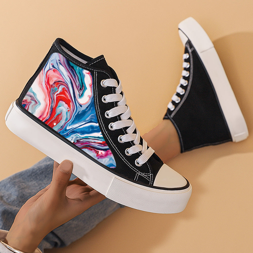 Chunky Canvas Sneakers High Top Classic Skate Shoes
