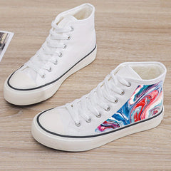 Plush Lined Thermal Chunky Canvas Sneakers Fall Winter Warm Non Slip Shoes