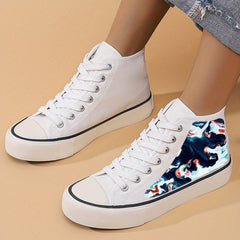 Heighten Chunky Canvas Sneakers High Top Skate Shoes
