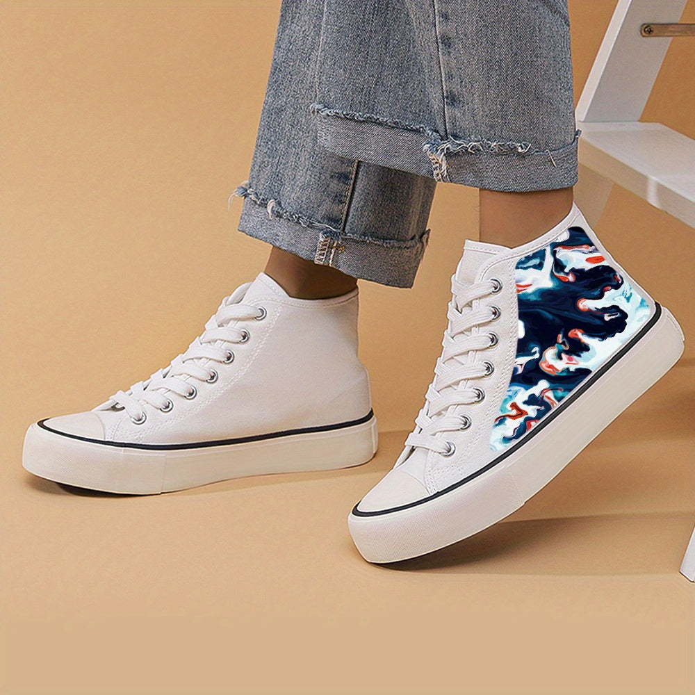 Heighten Chunky Canvas Sneakers High Top Skate Shoes
