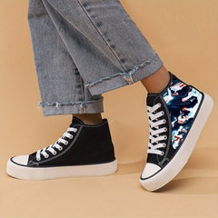 Heighten Chunky Canvas Sneakers High Top Skate Shoes