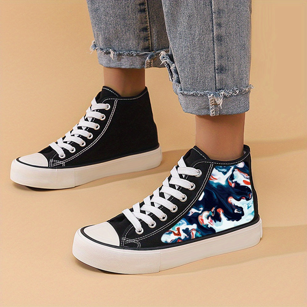 Heighten Chunky Canvas Sneakers High Top Skate Shoes