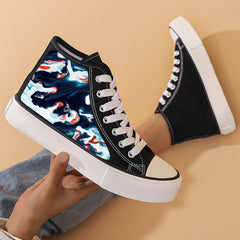 Heighten Chunky Canvas Sneakers High Top Skate Shoes