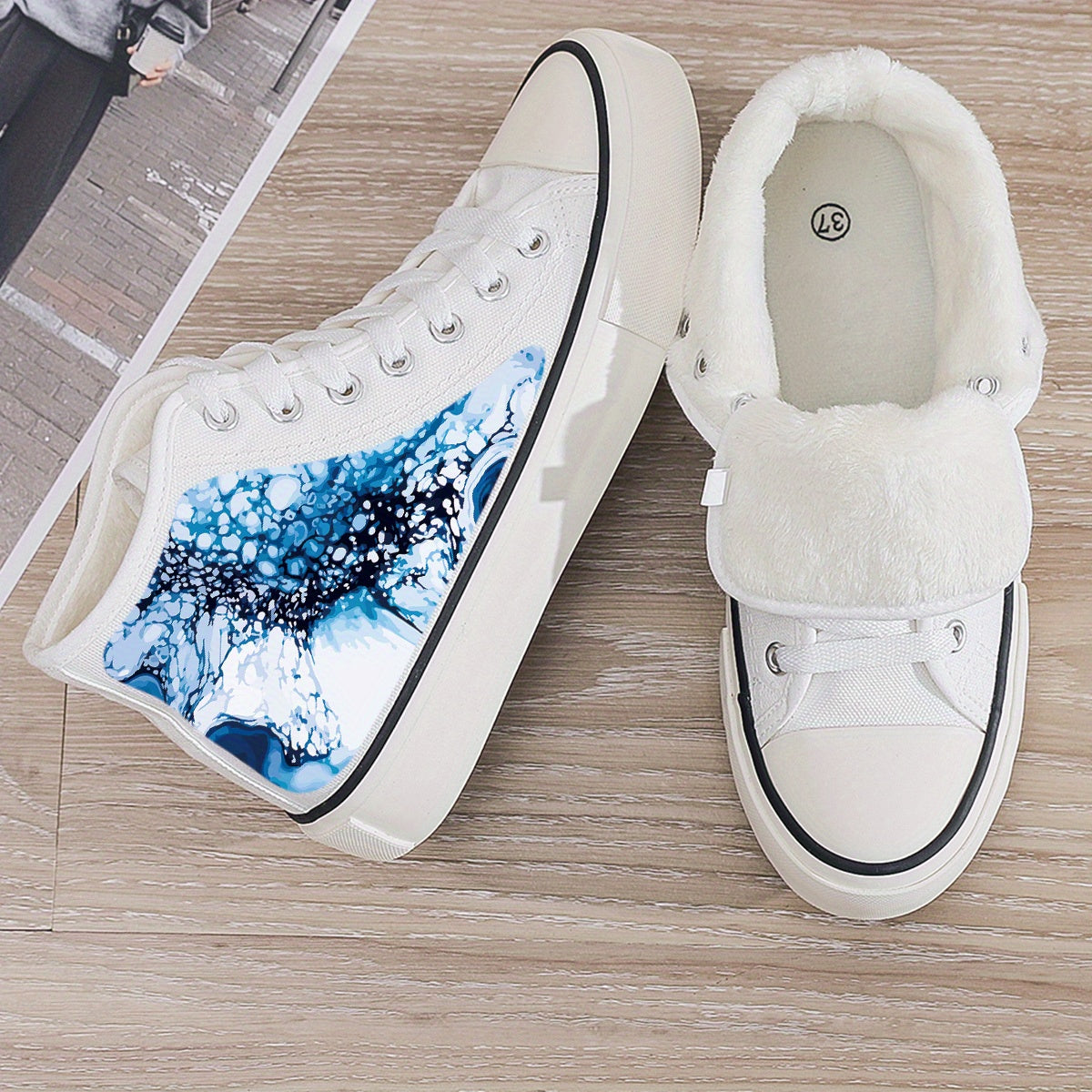 Plush Lined Thermal Chunky Canvas Sneakers