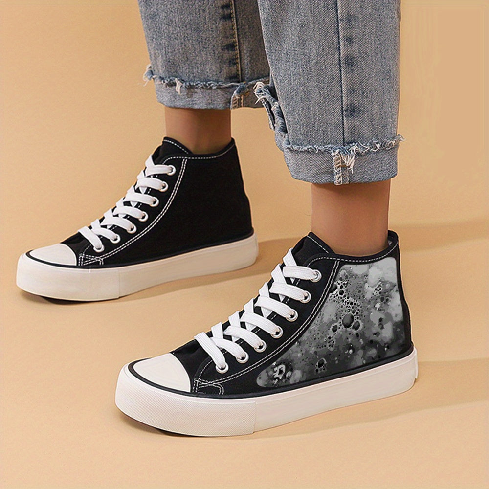 Gothic Chunky Canvas Sneakers High Top Classic Skate Shoes