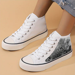 Gothic Chunky Canvas Sneakers High Top Classic Skate Shoes