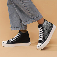 Gothic Chunky Canvas Sneakers High Top Classic Skate Shoes