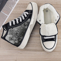 Gothic Plush Lined Chunky Sneakers Winter Shoes