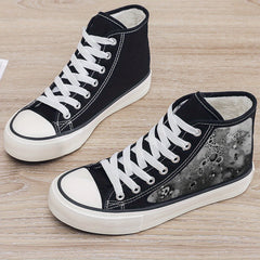 Gothic Plush Lined Chunky Sneakers Winter Shoes