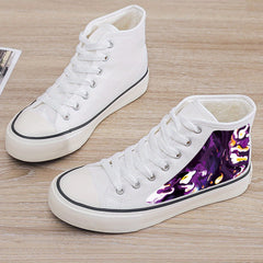 Abstract Print Plush Lined Thermal Chunky Canvas Sneakers