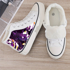 Abstract Print Plush Lined Thermal Chunky Canvas Sneakers
