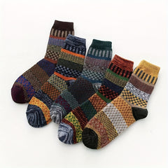 Men's Striped Crew Socks Breathable Comfy Casual Unisex Socks