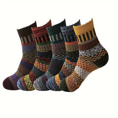Men's Striped Crew Socks Breathable Comfy Casual Unisex Socks